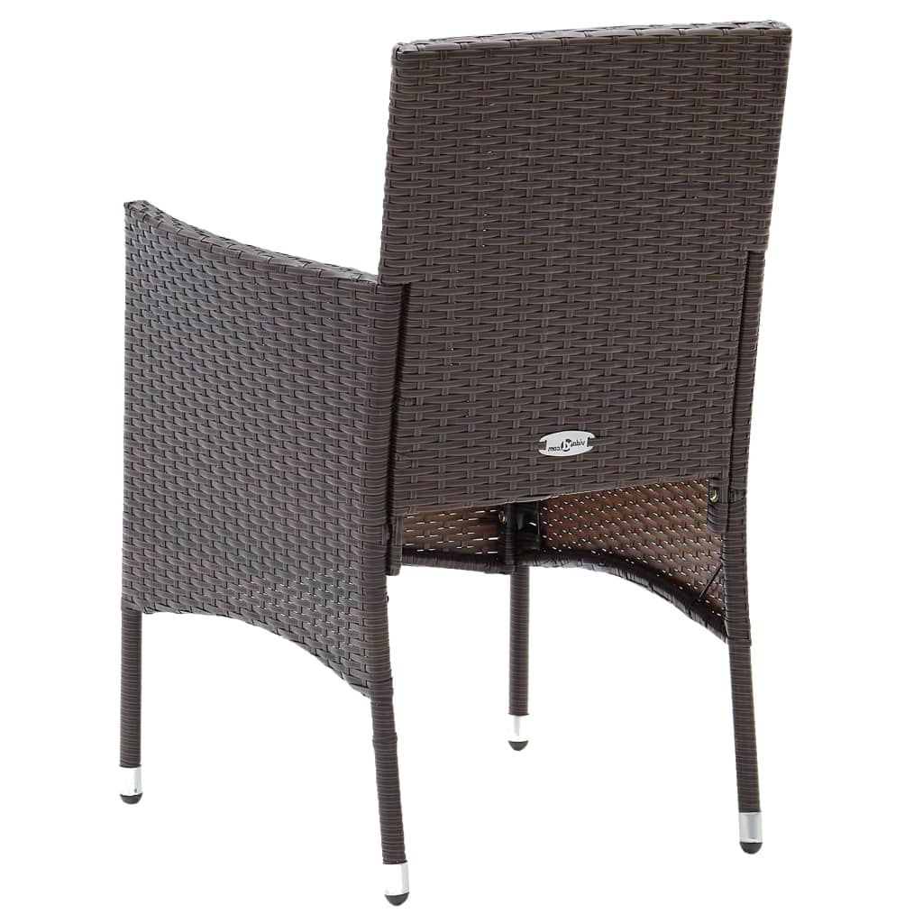vidaXL Set mobilier grădină 5 piese, maro, poliratan/sticlă securizată