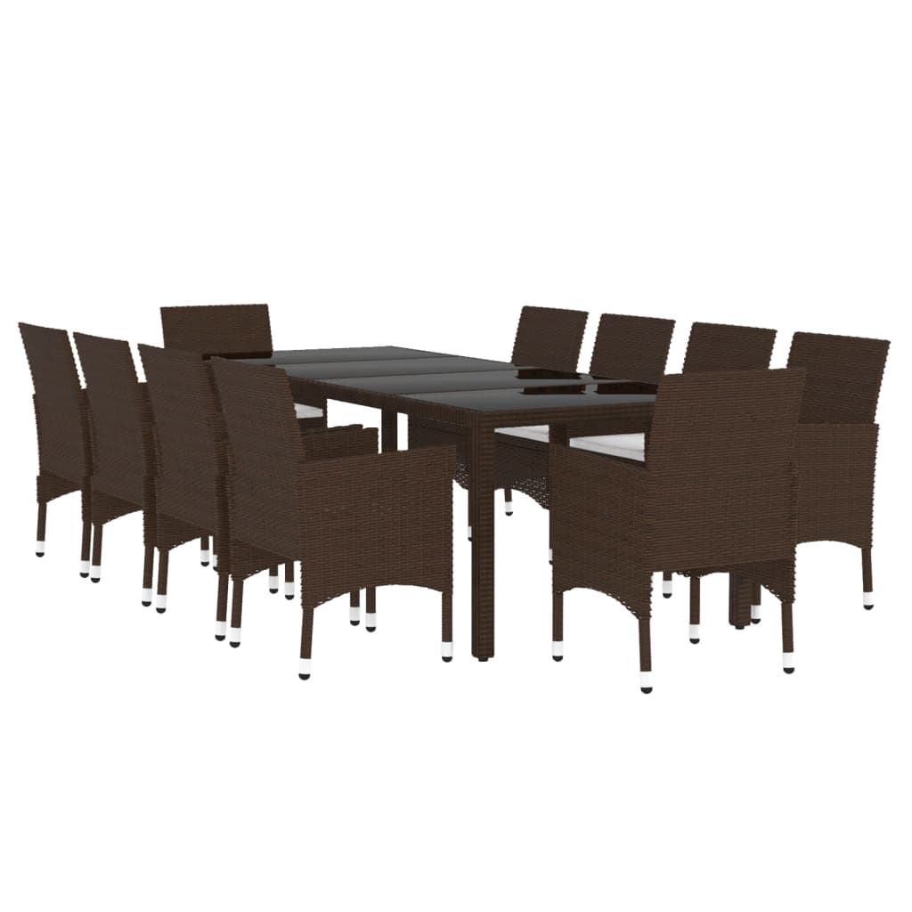 vidaXL Set mobilier de grădină, 11 piese, maro, poliratan vidaXL Set mobilier de grădină, 11 piese, maro, poliratan