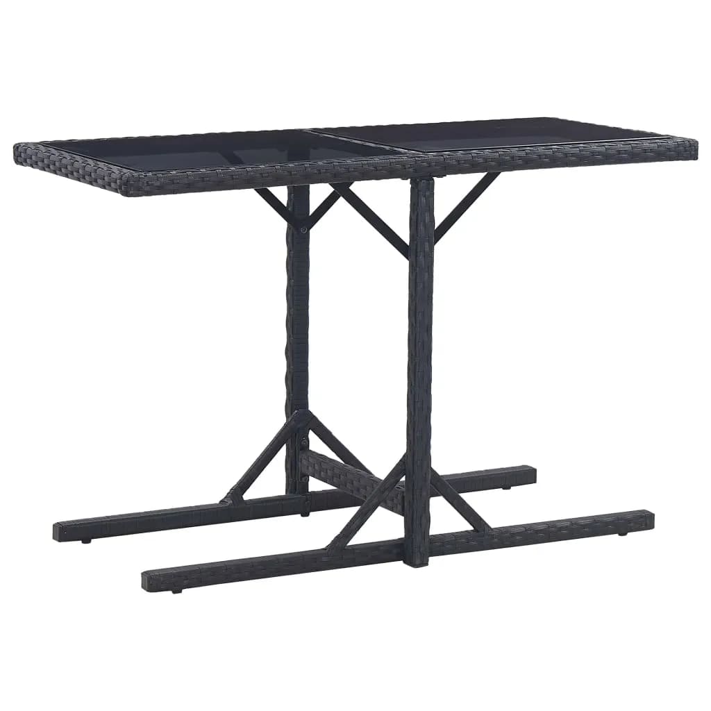 vidaXL Set mobilier grădină, 5 piese, negru, poliratan/sticlă tratată vidaXL Set mobilier grădină, 5 piese, negru, poliratan/sticlă tratată