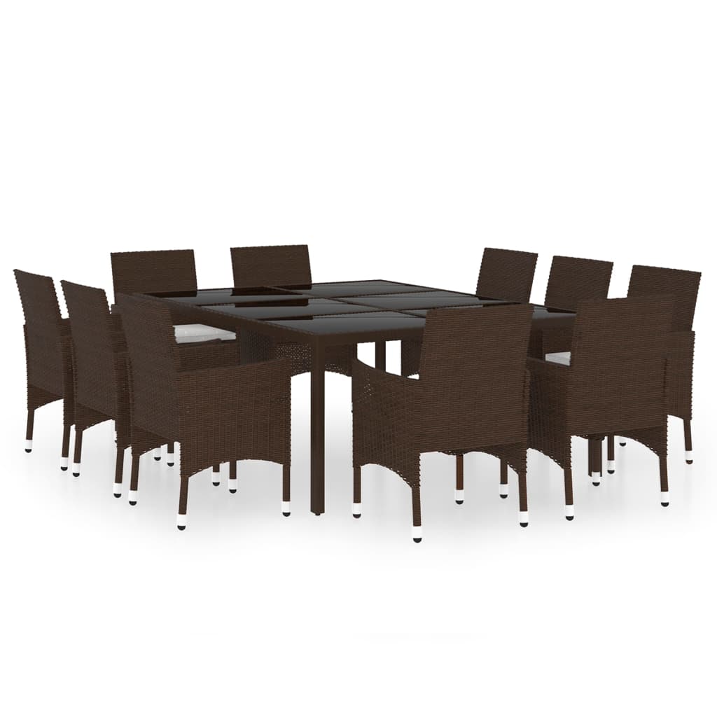 vidaXL Set mobilier de grădină, 11 piese, maro, poliratan vidaXL Set mobilier de grădină, 11 piese, maro, poliratan