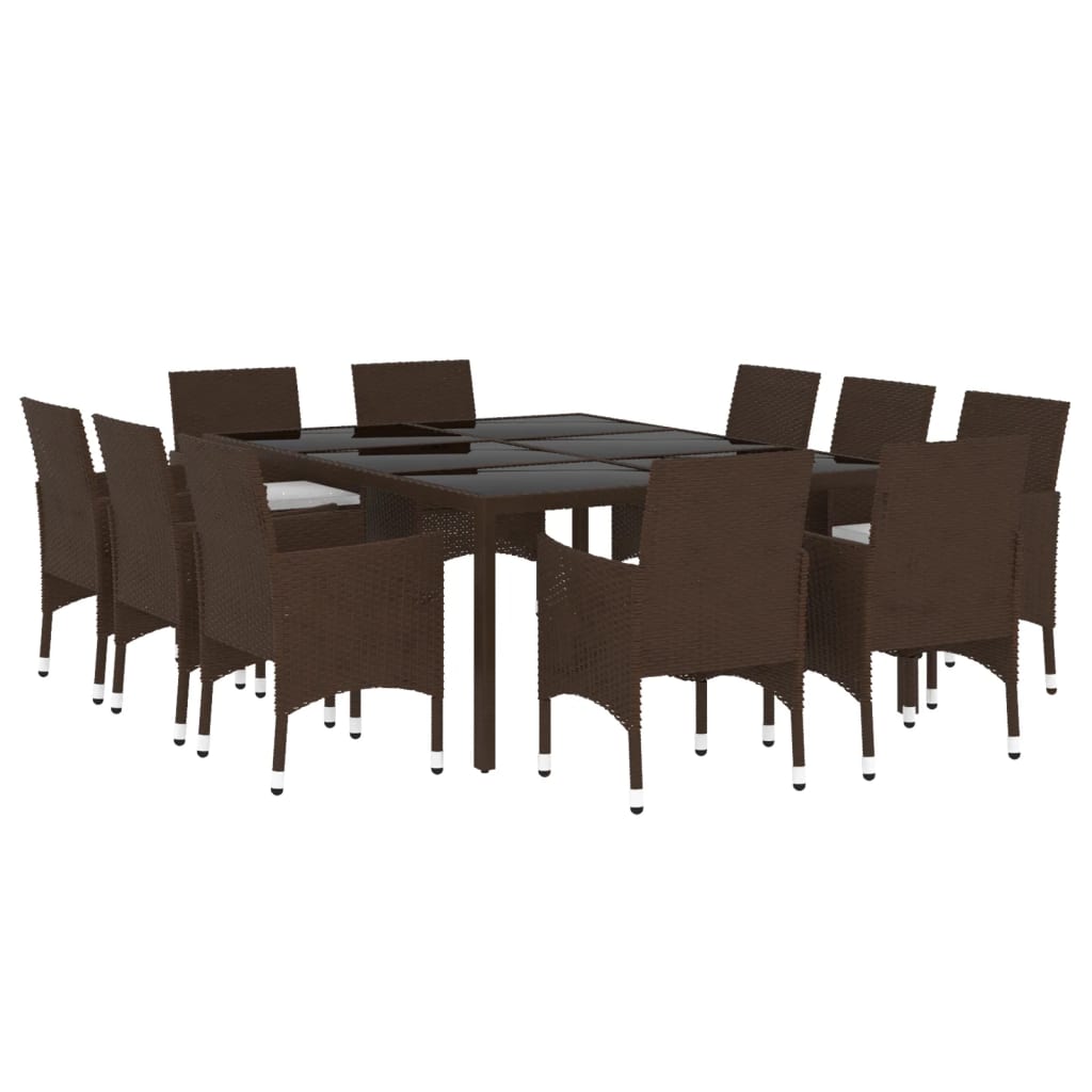 vidaXL Set mobilier de grădină, 11 piese, maro, poliratan vidaXL Set mobilier de grădină, 11 piese, maro, poliratan