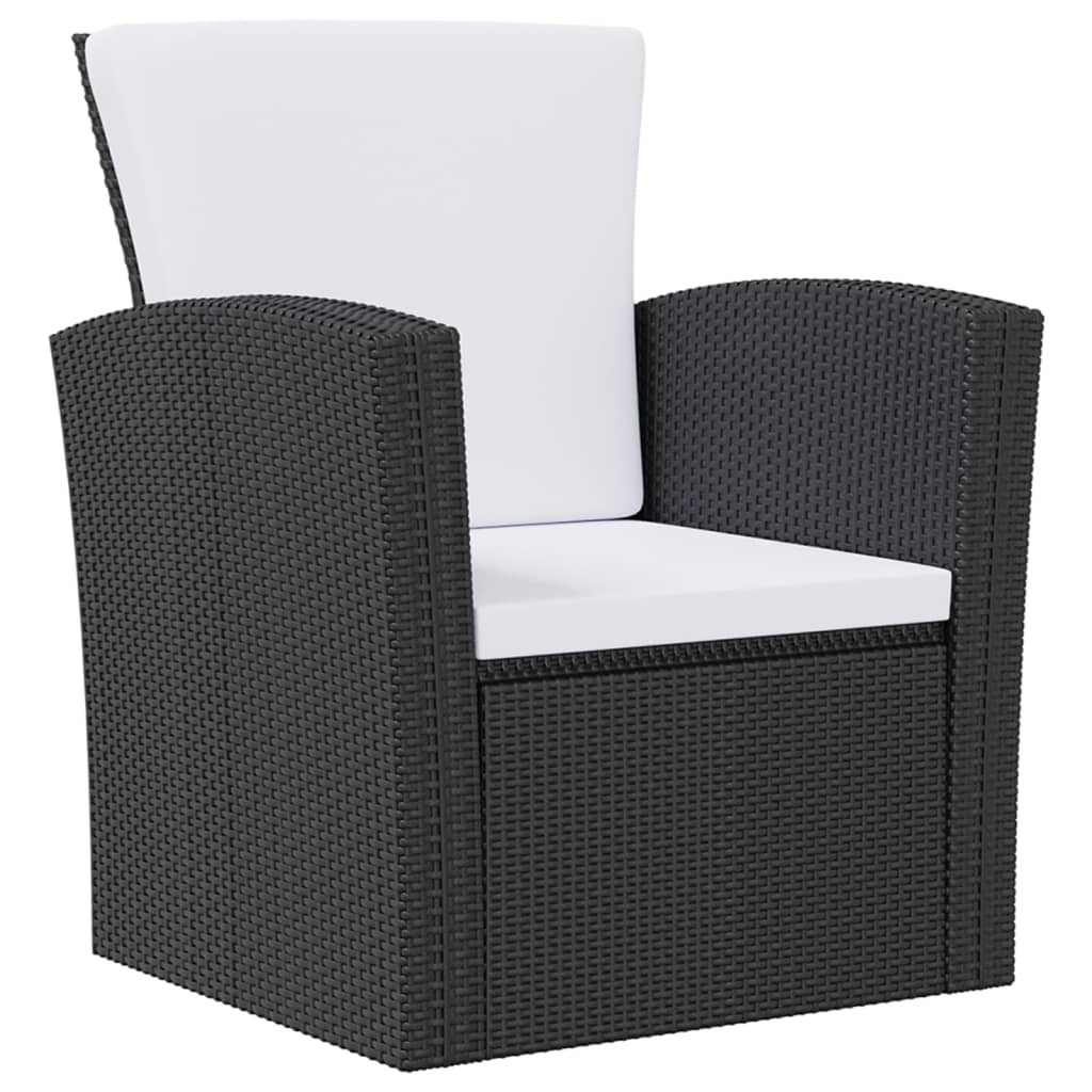 vidaXL Set mobilier de grădină cu perne, 8 piese, negru, poliratan vidaXL Set mobilier de grădină cu perne, 8 piese, negru, poliratan