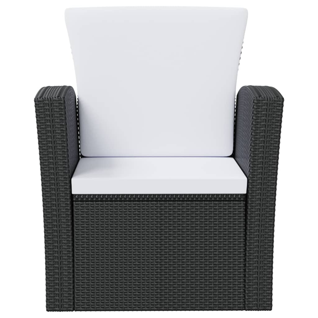 vidaXL Set mobilier de grădină cu perne, 8 piese, negru, poliratan vidaXL Set mobilier de grădină cu perne, 8 piese, negru, poliratan
