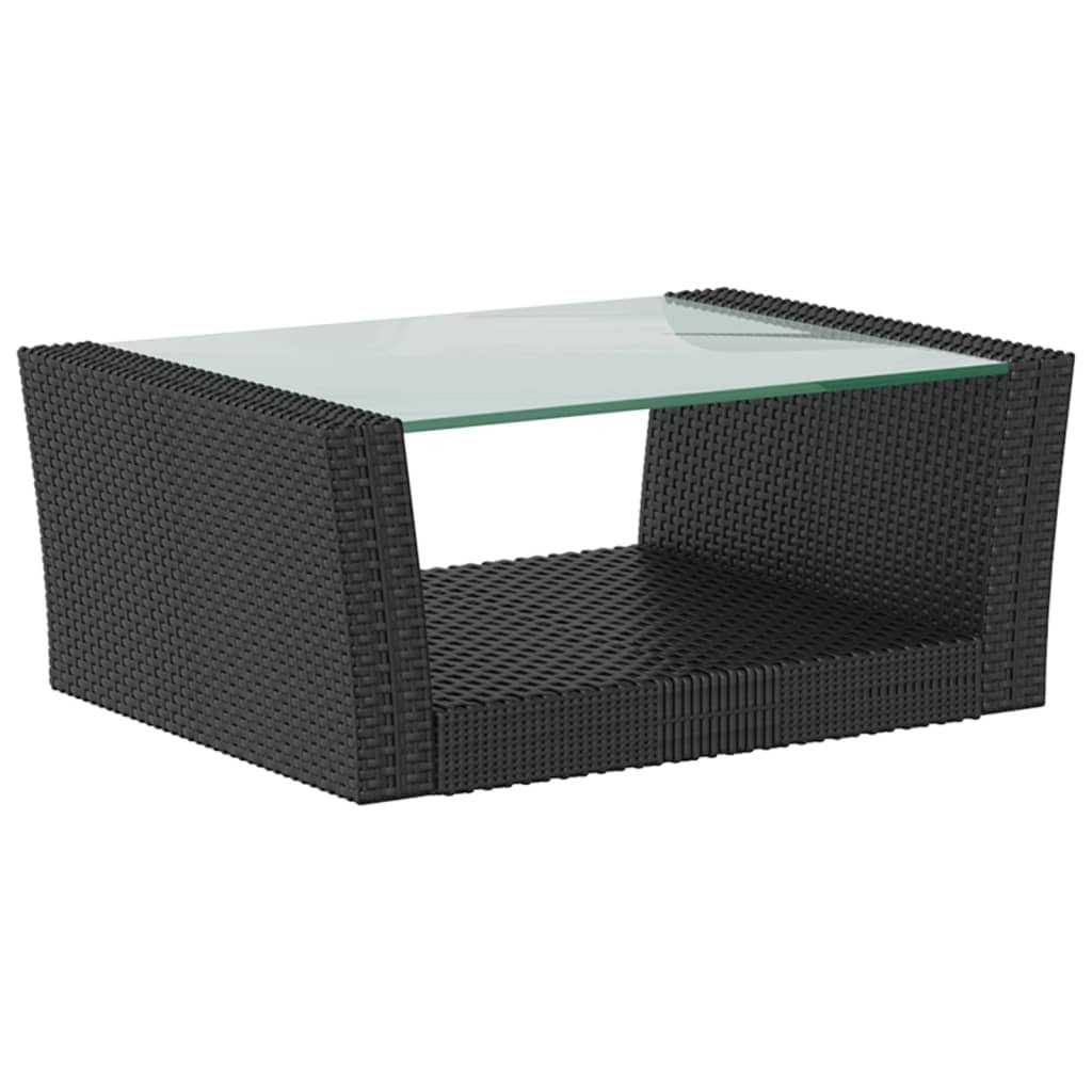 vidaXL Set mobilier de grădină cu perne, 8 piese, negru, poliratan vidaXL Set mobilier de grădină cu perne, 8 piese, negru, poliratan