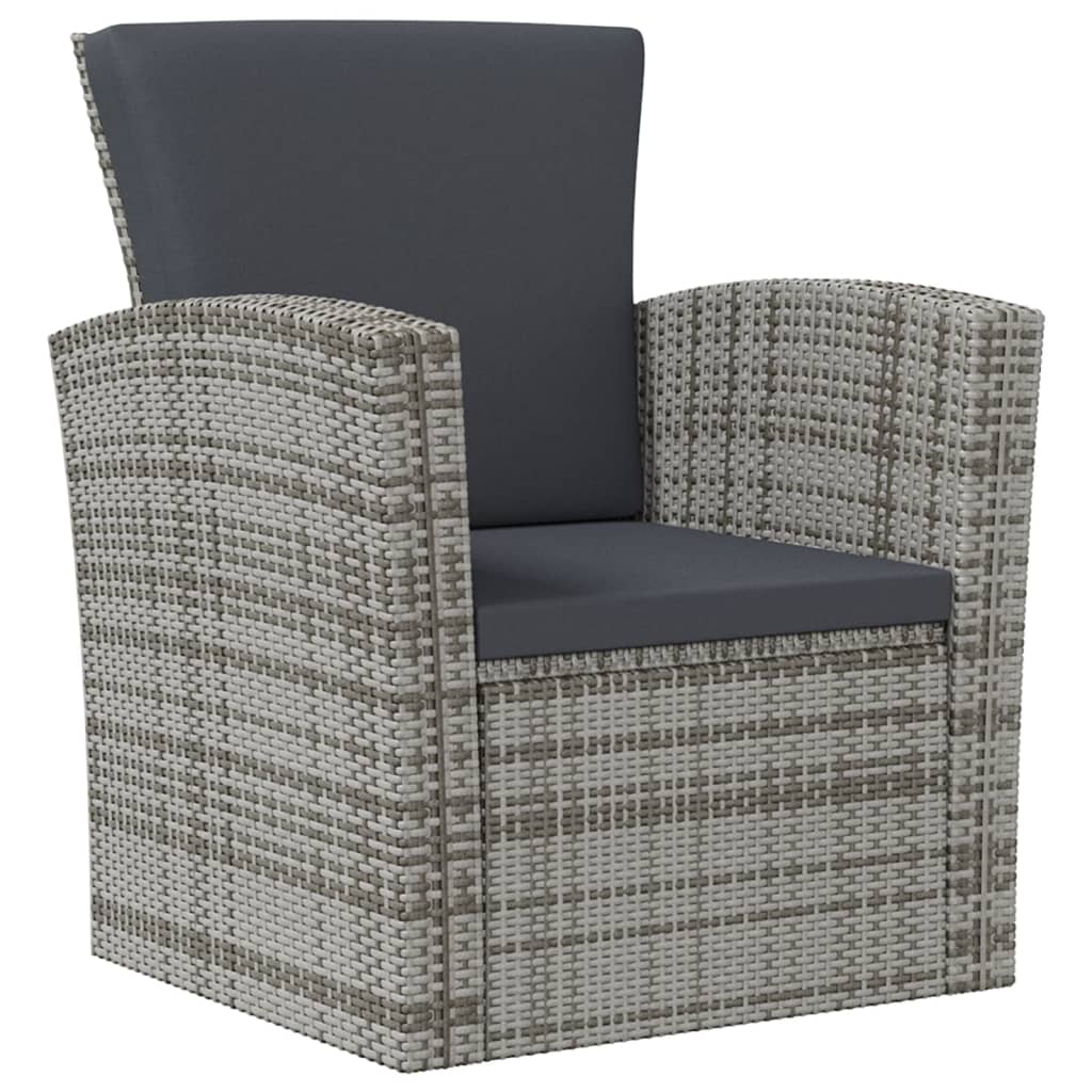 vidaXL Set mobilier de grădină cu perne, 8 piese, gri, poliratan vidaXL Set mobilier de grădină cu perne, 8 piese, gri, poliratan