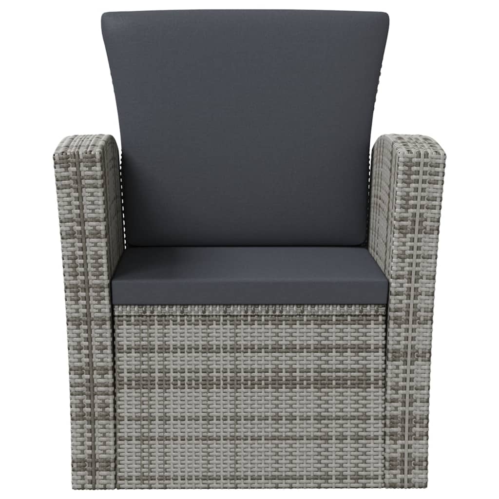 vidaXL Set mobilier de grădină cu perne, 8 piese, gri, poliratan vidaXL Set mobilier de grădină cu perne, 8 piese, gri, poliratan
