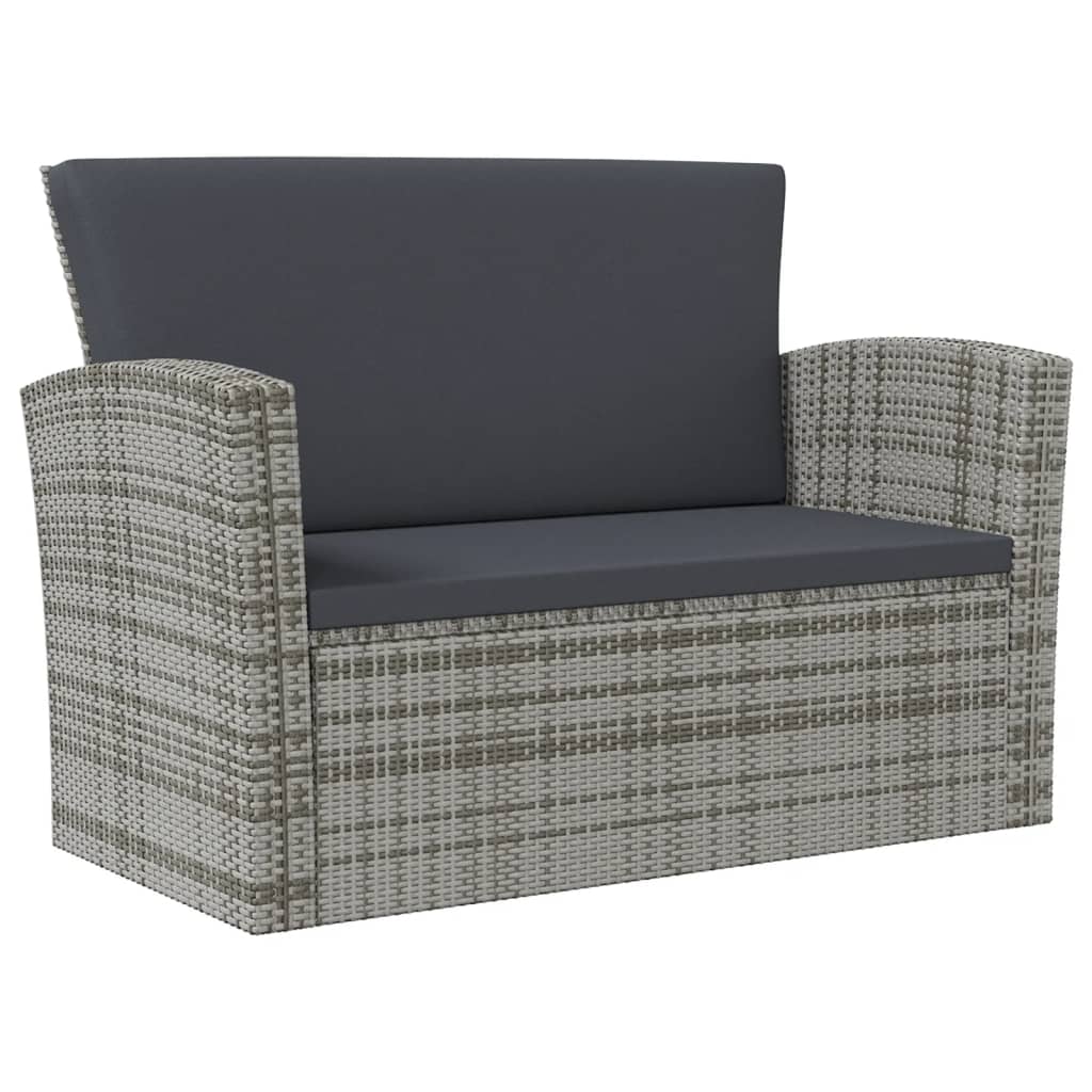 vidaXL Set mobilier de grădină cu perne, 8 piese, gri, poliratan vidaXL Set mobilier de grădină cu perne, 8 piese, gri, poliratan