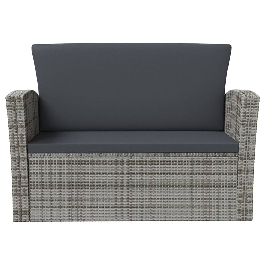 vidaXL Set mobilier de grădină cu perne, 8 piese, gri, poliratan vidaXL Set mobilier de grădină cu perne, 8 piese, gri, poliratan