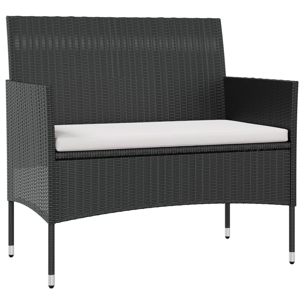 vidaXL Set mobilier de grădină cu perne, 8 piese, negru, poliratan vidaXL Set mobilier de grădină cu perne, 8 piese, negru, poliratan
