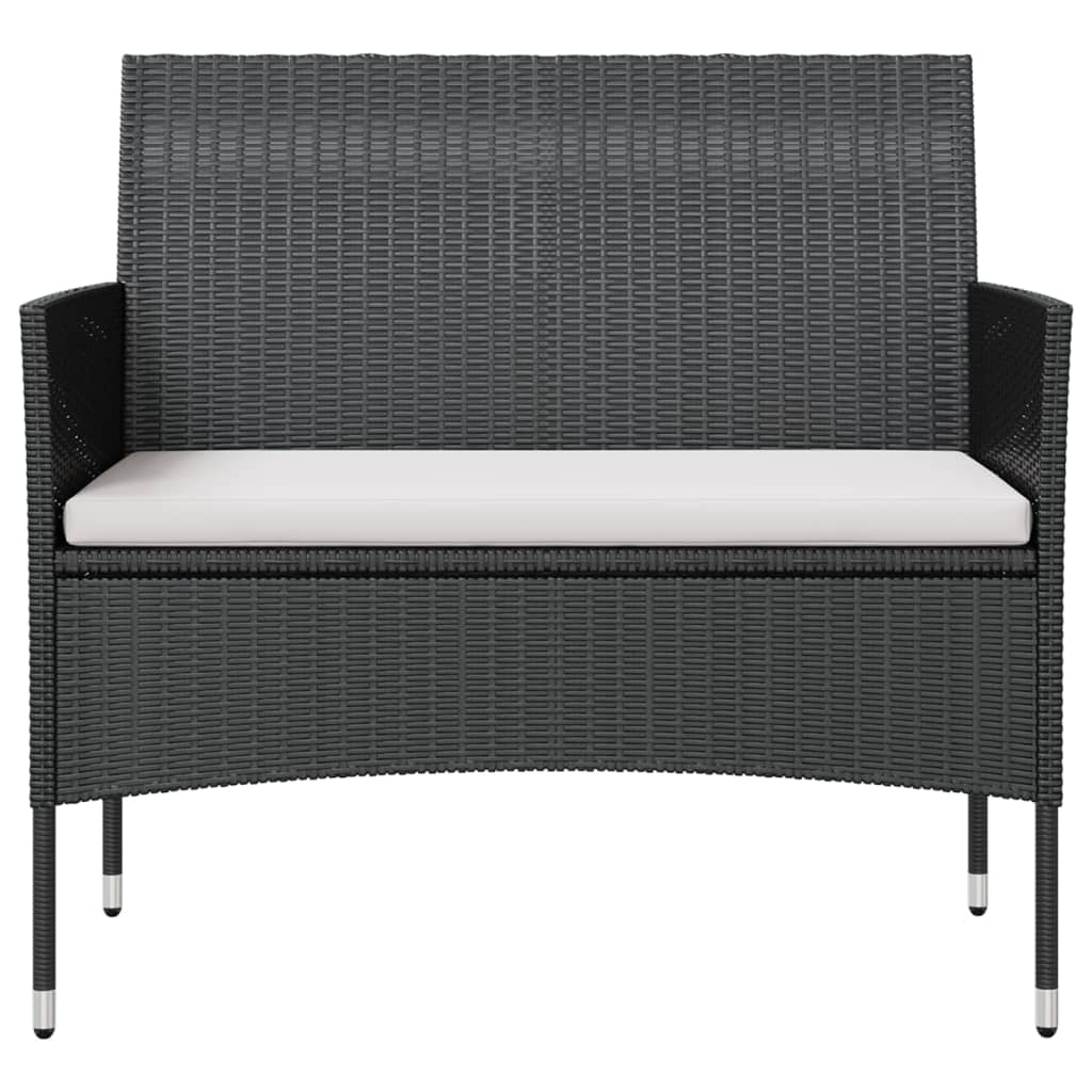 vidaXL Set mobilier de grădină cu perne, 8 piese, negru, poliratan vidaXL Set mobilier de grădină cu perne, 8 piese, negru, poliratan