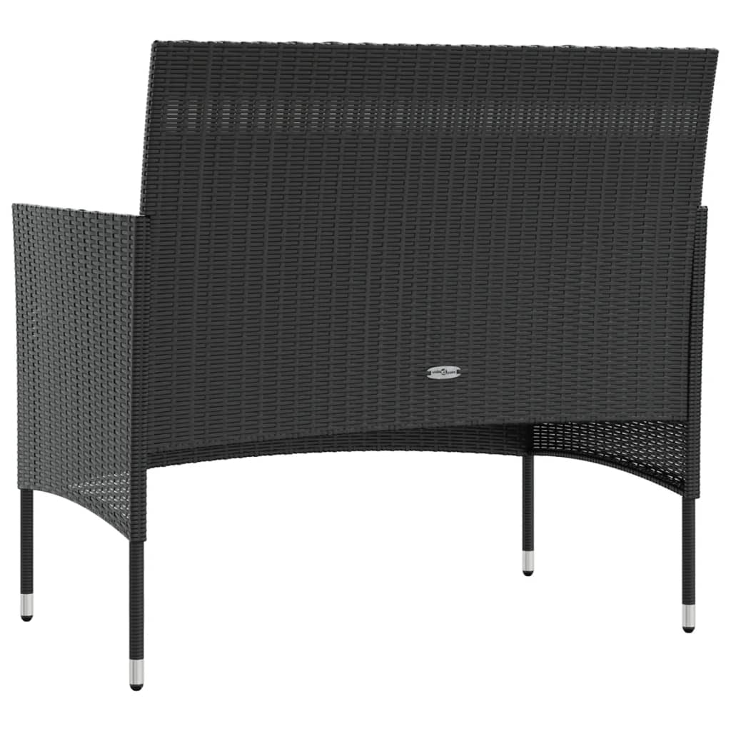 vidaXL Set mobilier de grădină cu perne, 8 piese, negru, poliratan vidaXL Set mobilier de grădină cu perne, 8 piese, negru, poliratan