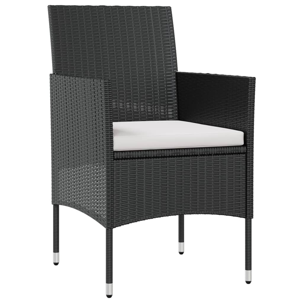 vidaXL Set mobilier de grădină cu perne, 8 piese, negru, poliratan vidaXL Set mobilier de grădină cu perne, 8 piese, negru, poliratan