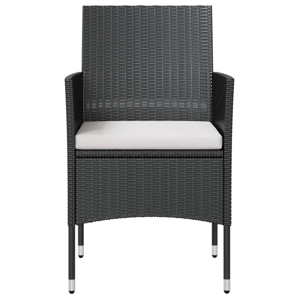 vidaXL Set mobilier de grădină cu perne, 8 piese, negru, poliratan vidaXL Set mobilier de grădină cu perne, 8 piese, negru, poliratan