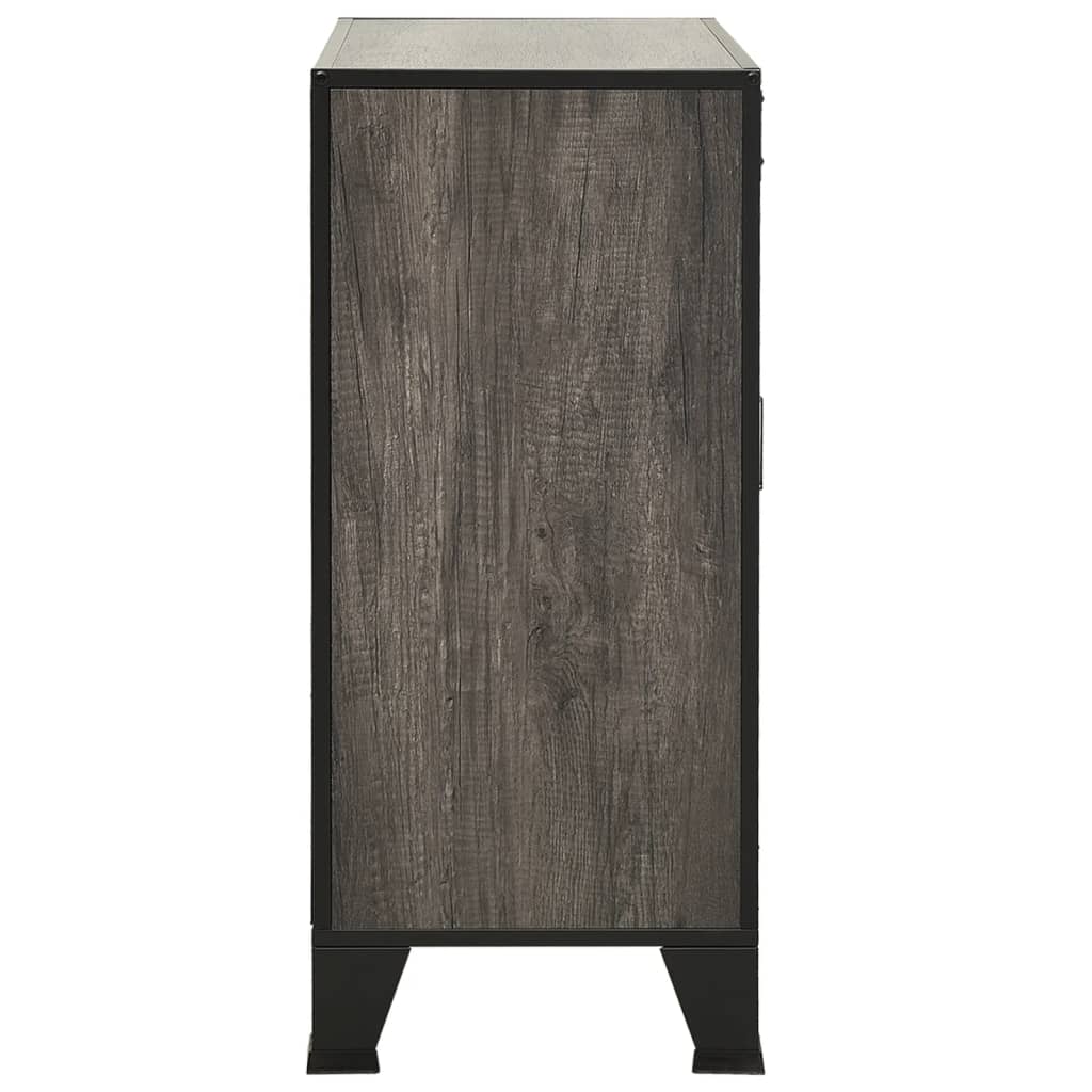 vidaXL Dulapuri de depozitare, 2 buc., gri, 72x36x82 cm, metal/MDF