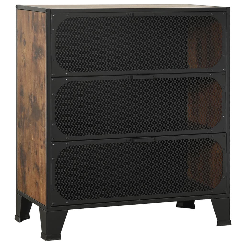 vidaXL Dulapuri de depozitare 2 buc. maro rustic 72x36x82 cm metal/MDF vidaXL Dulapuri de depozitare 2 buc. maro rustic 72x36x82 cm metal/MDF