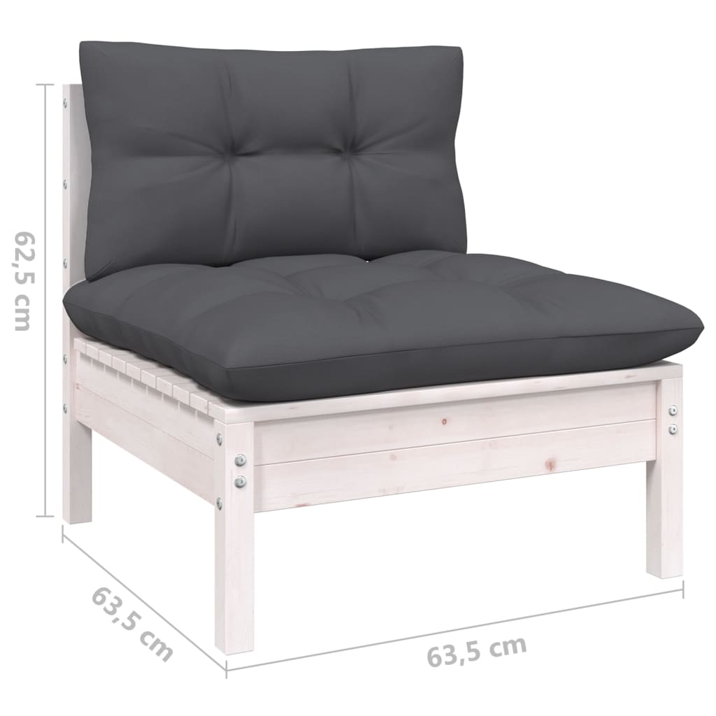 vidaXL Set mobilier grădină cu perne, antracit, 3 piese, lemn de pin vidaXL Set mobilier grădină cu perne, antracit, 3 piese, lemn de pin