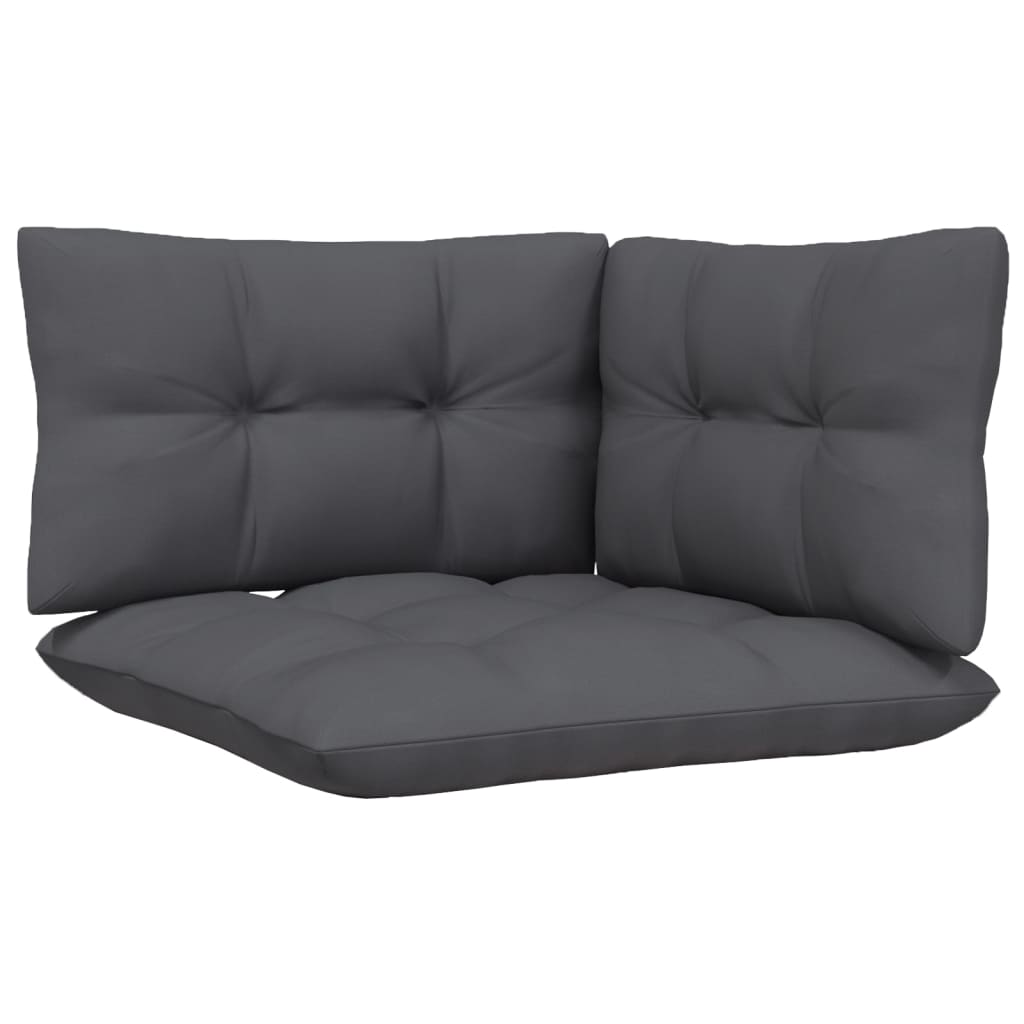 vidaXL Set mobilier grădină cu perne, antracit, 3 piese, lemn de pin vidaXL Set mobilier grădină cu perne, antracit, 3 piese, lemn de pin