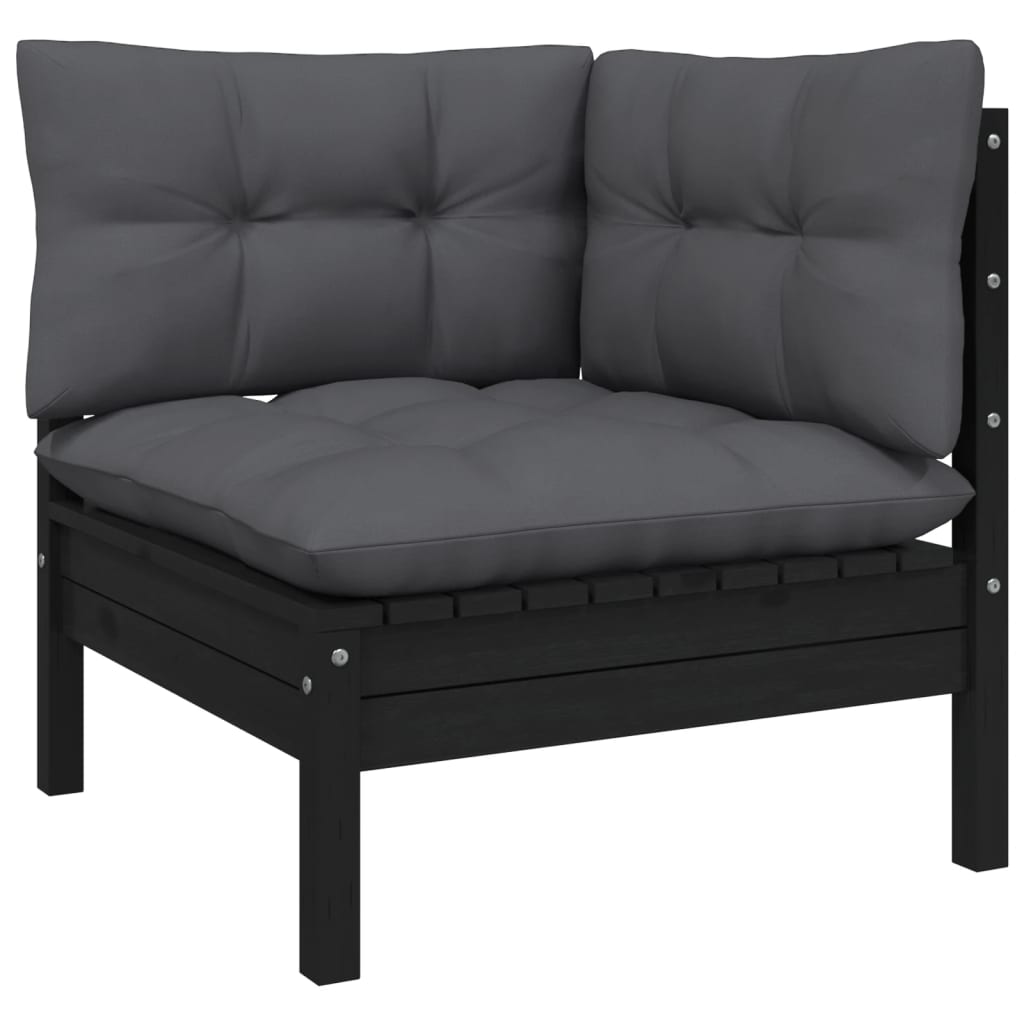 vidaXL Set mobilier grădină cu perne antracit, 5 piese, lemn de pin vidaXL Set mobilier grădină cu perne antracit, 5 piese, lemn de pin