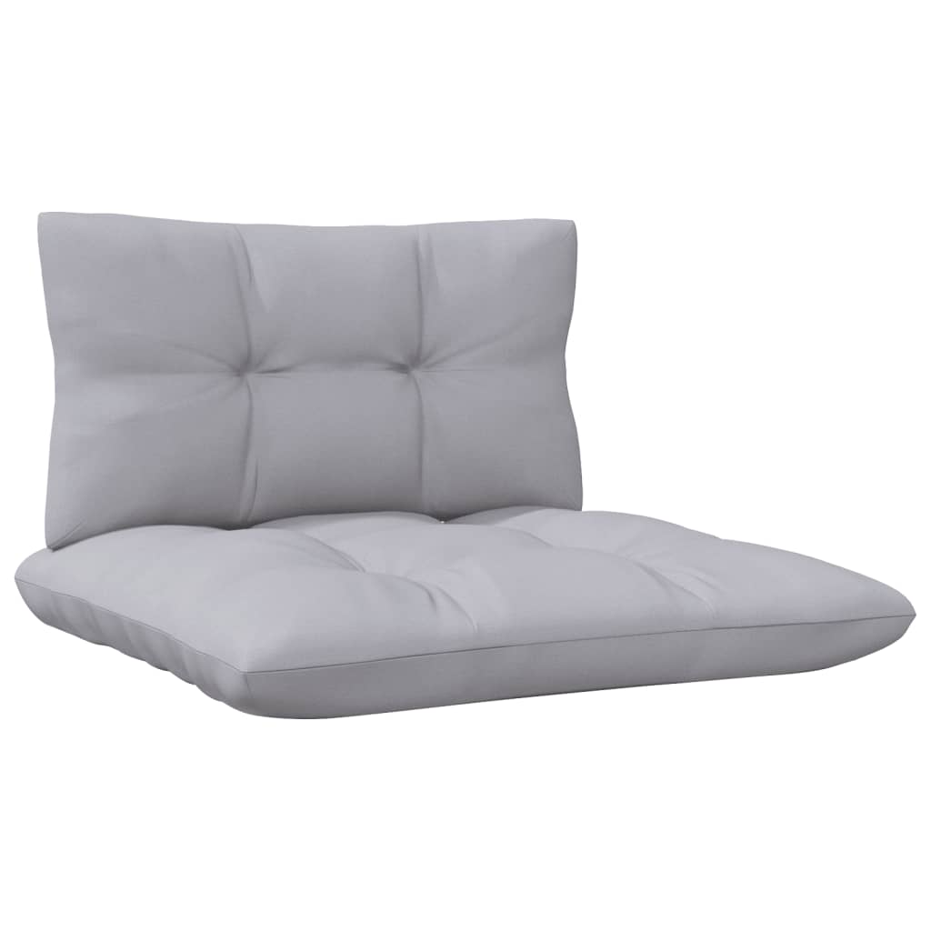 vidaXL Set mobilier de grădină cu perne, 8 piese, gri, lemn de pin vidaXL Set mobilier de grădină cu perne, 8 piese, gri, lemn de pin
