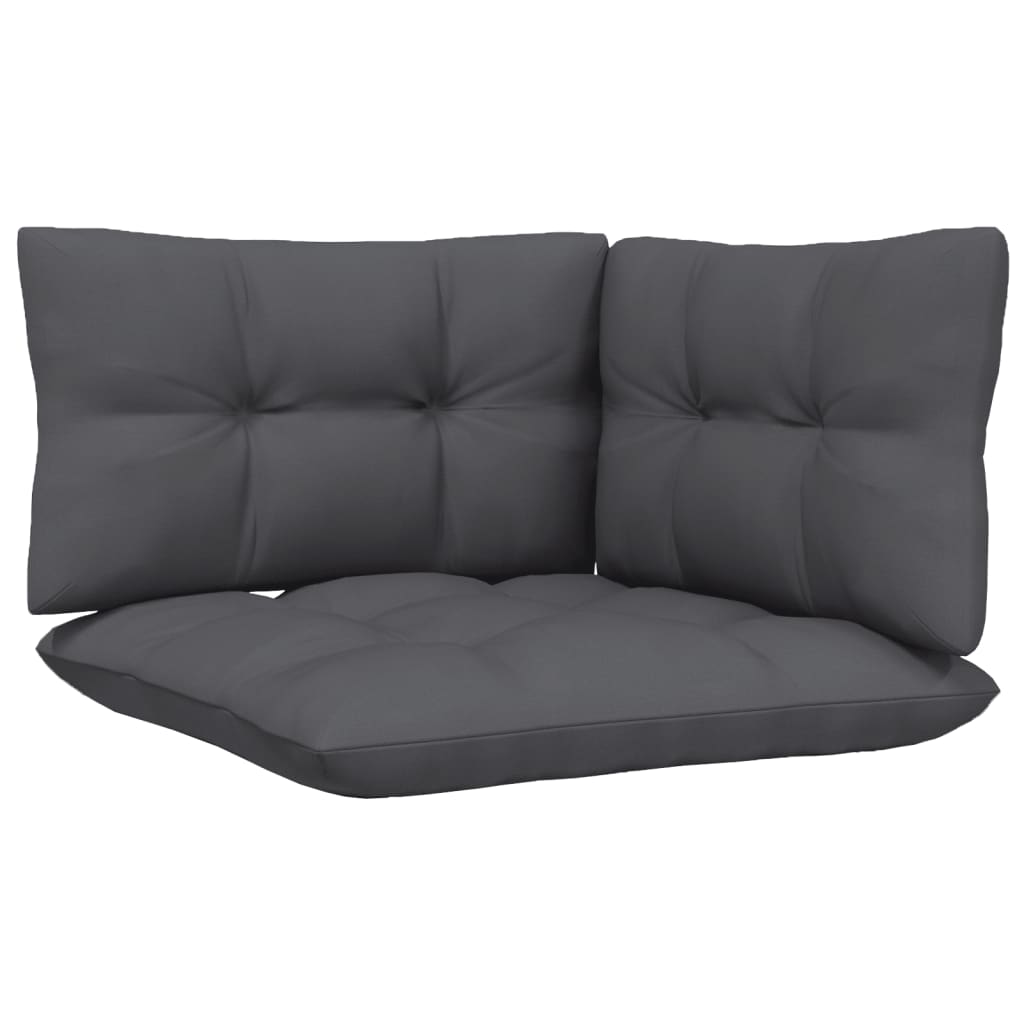 vidaXL Set mobilier de grădină cu perne, 9 piese, antracit, lemn pin vidaXL Set mobilier de grădină cu perne, 9 piese, antracit, lemn pin