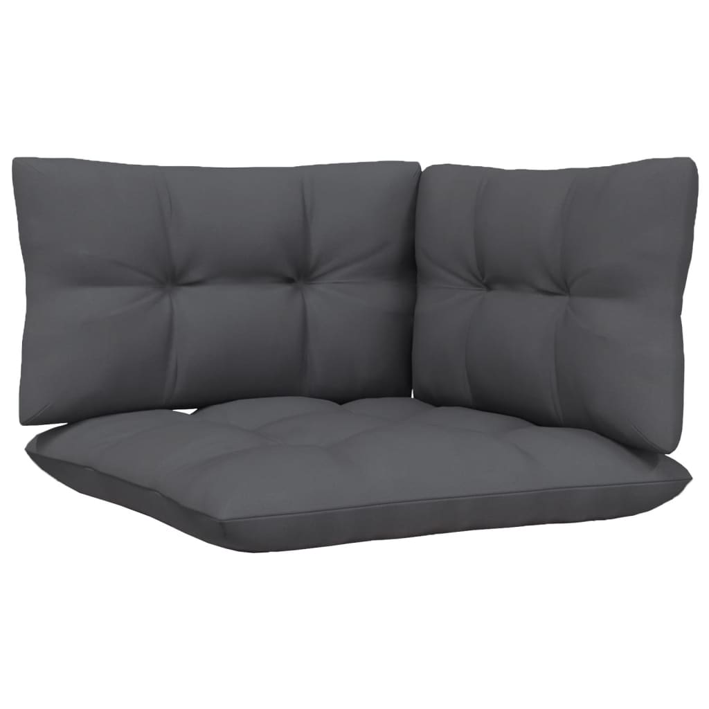 vidaXL Set mobilier de grădină cu perne, 9 piese, antracit, lemn pin vidaXL Set mobilier de grădină cu perne, 9 piese, antracit, lemn pin
