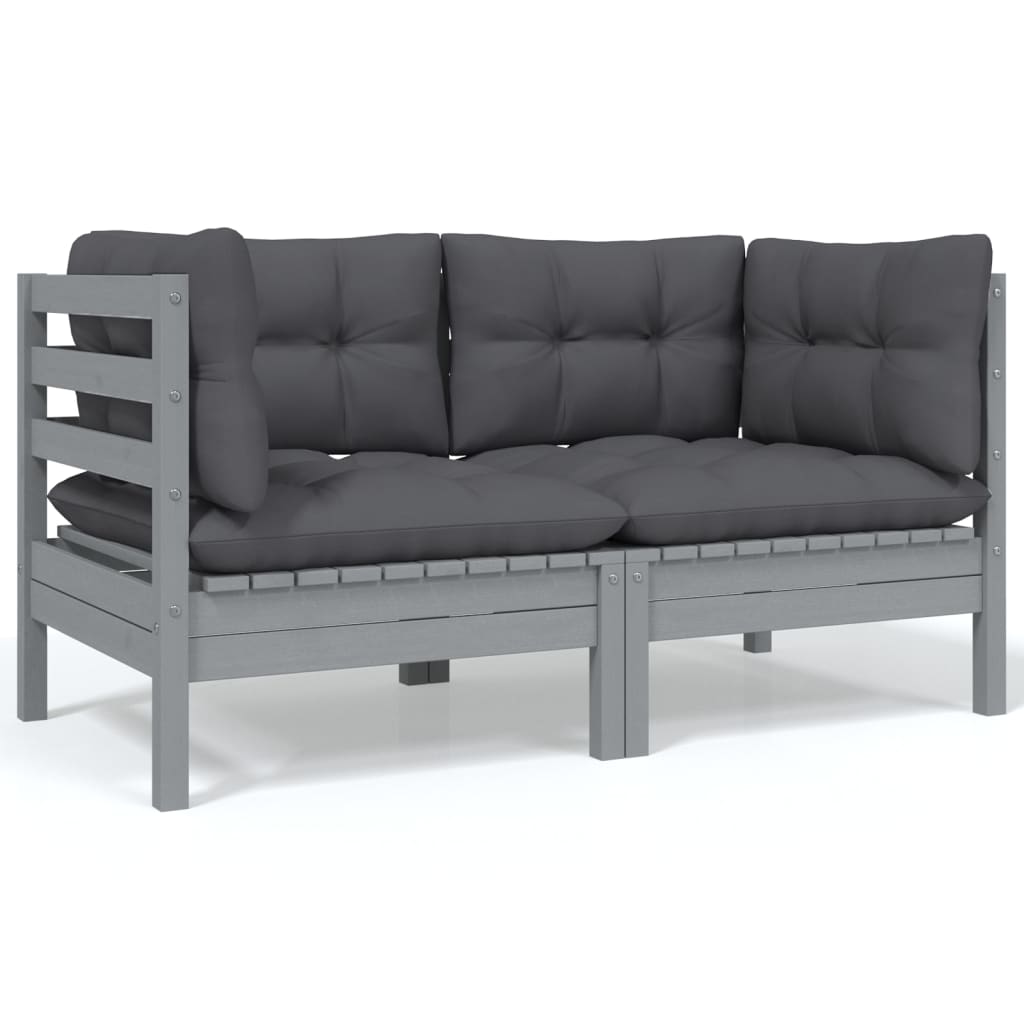 vidaXL Set mobilier grădină cu perne, 5 piese, lemn masiv de pin