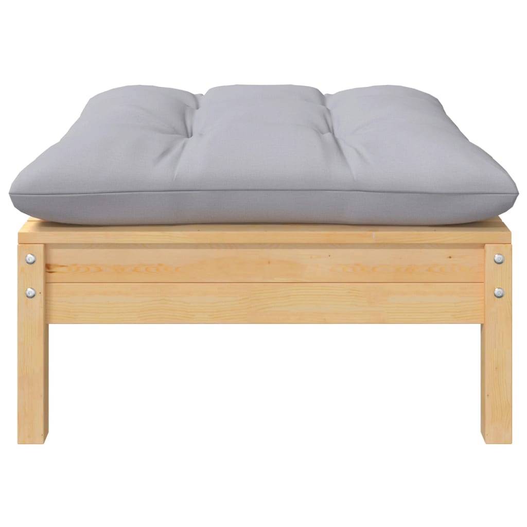 vidaXL Set mobilier grădină cu perne gri, 7 piese, lemn masiv de pin