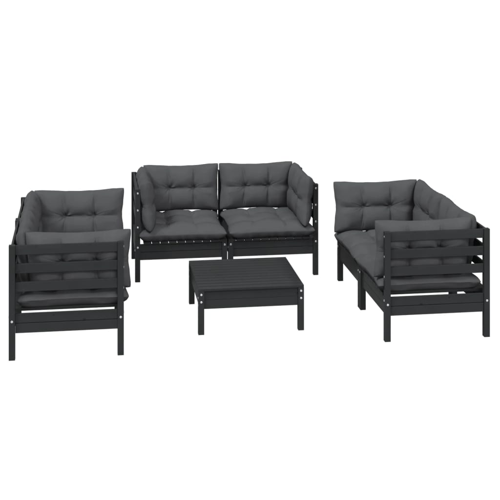 vidaXL Set mobilier grădină cu perne, 7 piese, lemn masiv de pin