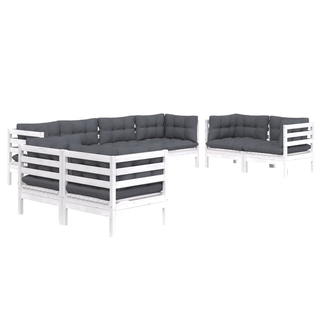 vidaXL Set mobilier de grădină cu perne, 8 piese, lemn masiv de pin vidaXL Set mobilier de grădină cu perne, 8 piese, lemn masiv de pin