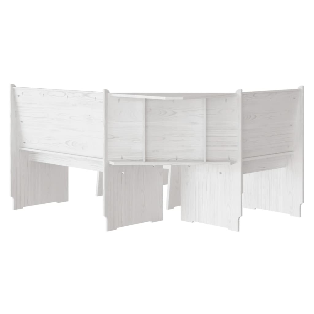 vidaXL Set mobilier de bucătărie „REINE”, 3 piese, alb, lemn masiv pin