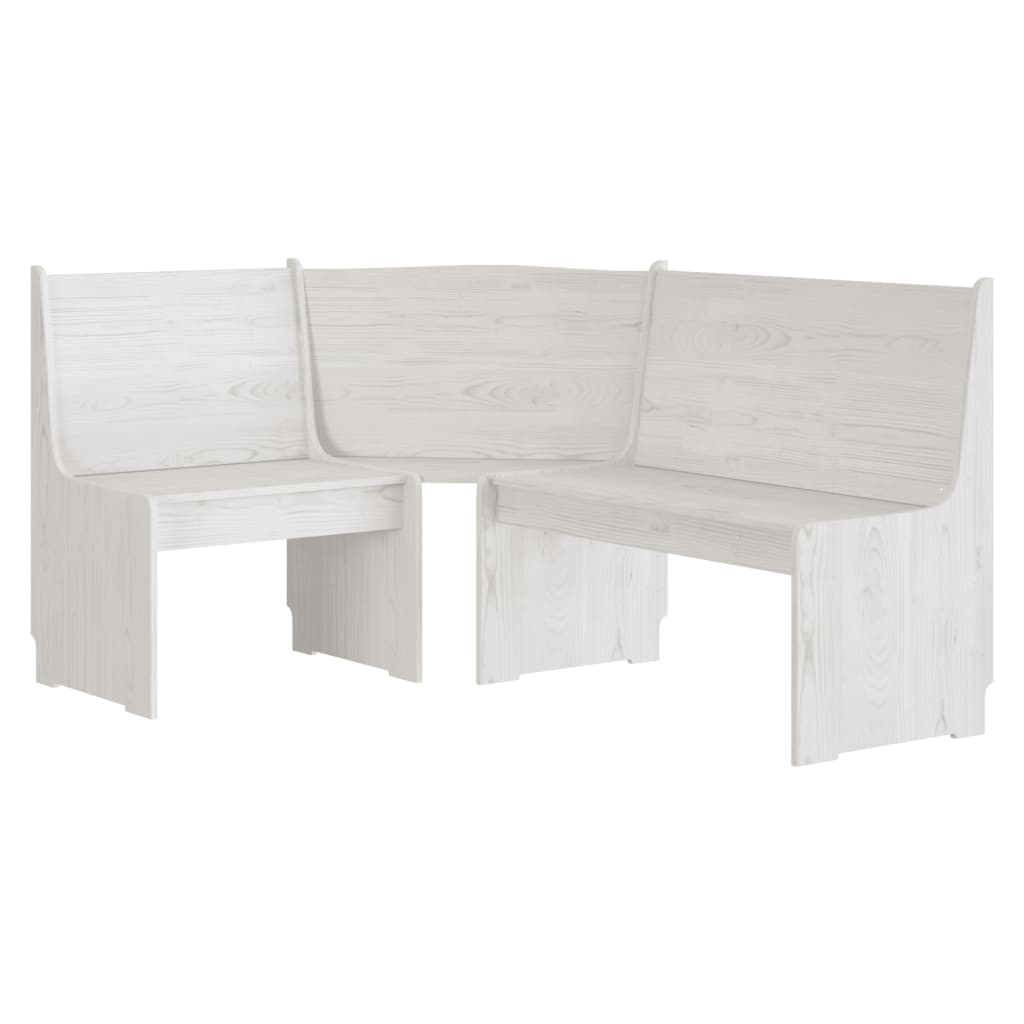vidaXL Set mobilier de bucătărie „REINE”, 3 piese, alb, lemn masiv pin
