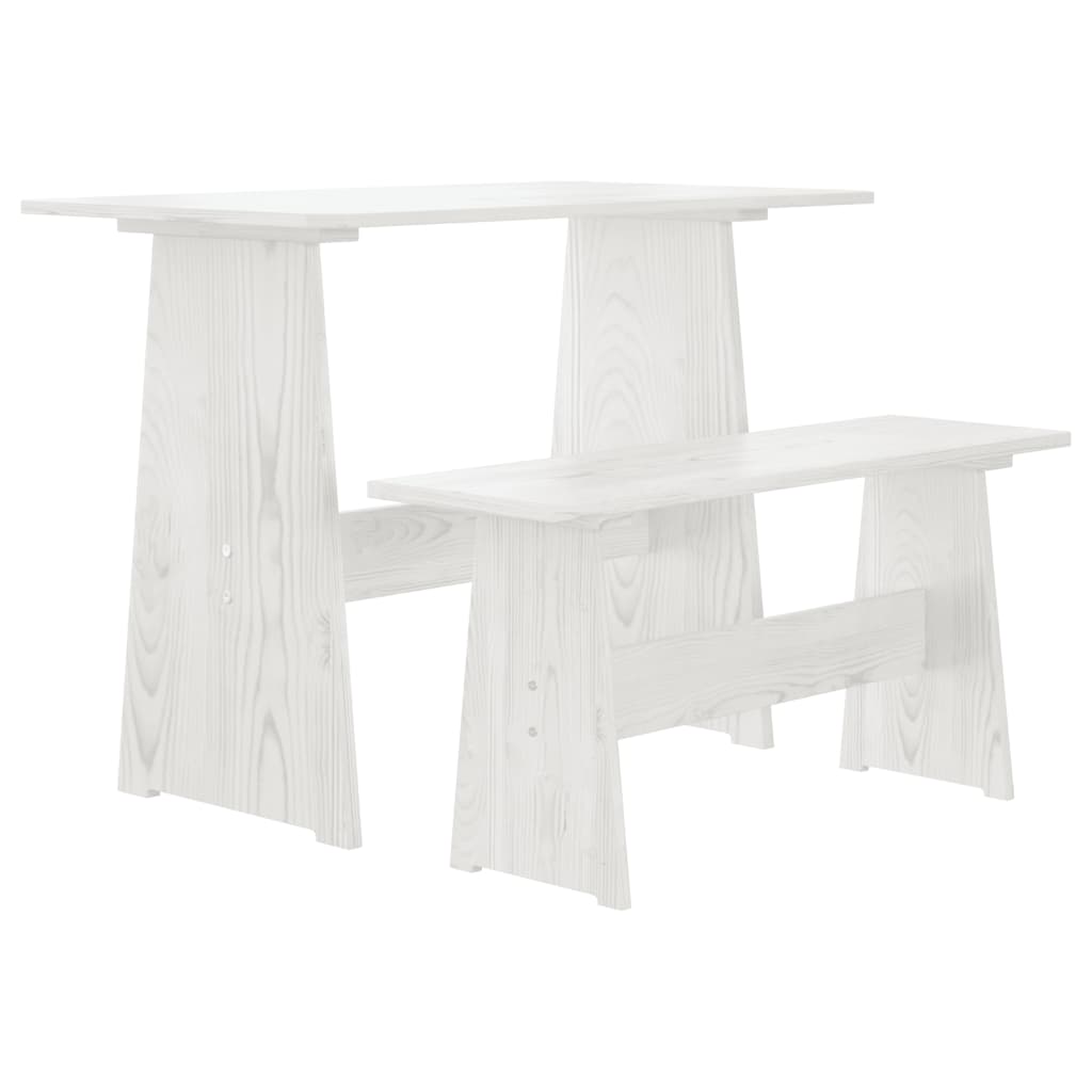 vidaXL Set mobilier de bucătărie „REINE”, 3 piese, alb, lemn masiv pin