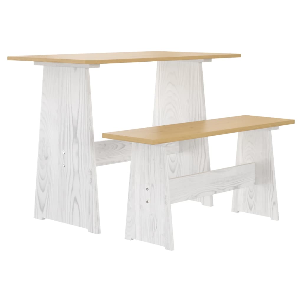 vidaXL Set mobilier bucătărie „REINE”, 3piese, maro miere&alb lemn pin vidaXL Set mobilier bucătărie „REINE”, 3piese, maro miere&alb lemn pin
