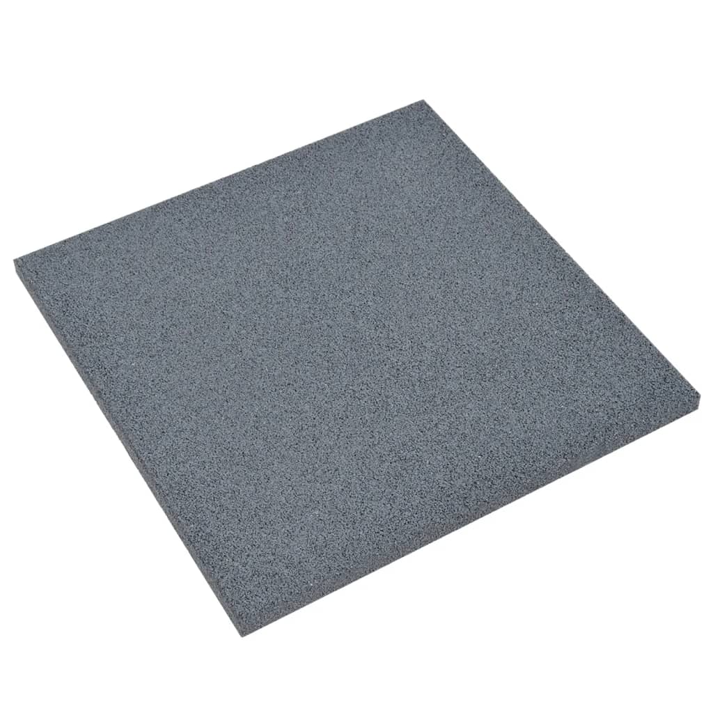 vidaXL Plăci de protecție la cădere 18 buc, gri, 50x50x3 cm, cauciuc