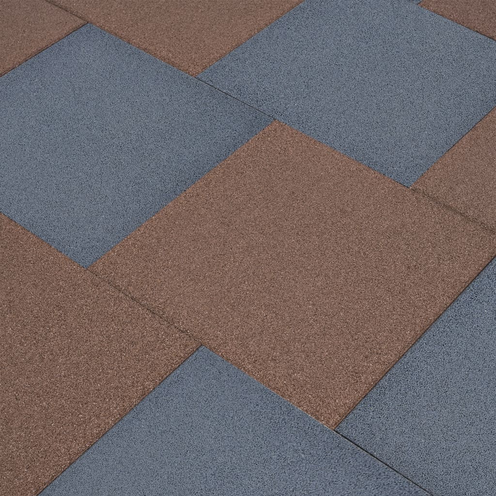 vidaXL Plăci de protecție la cădere 18 buc, gri, 50x50x3 cm, cauciuc