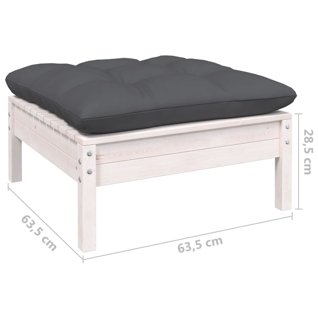 vidaXL Set mobilier grădină cu perne, 12 piese, alb, lemn de pin vidaXL Set mobilier grădină cu perne, 12 piese, alb, lemn de pin