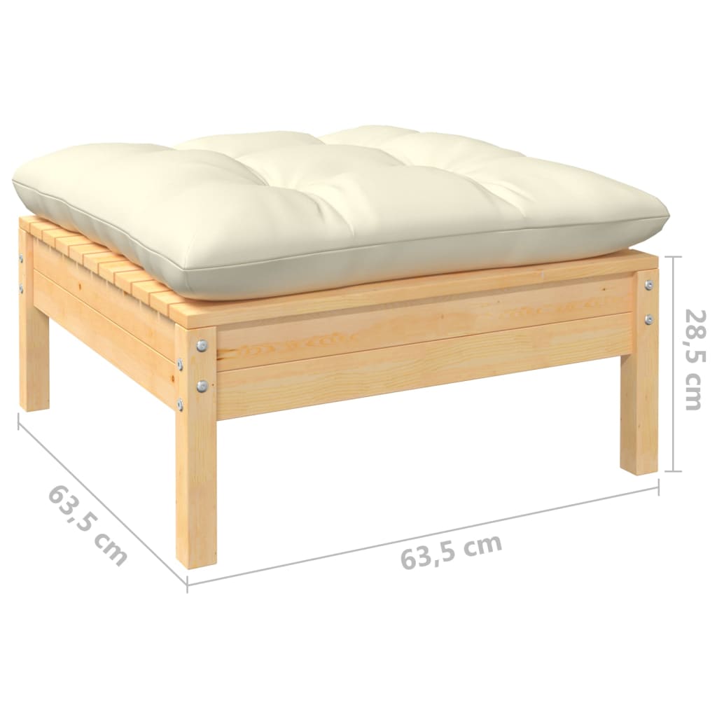 vidaXL Set mobilier grădină cu perne crem, 10 piese, lemn masiv de pin vidaXL Set mobilier grădină cu perne crem, 10 piese, lemn masiv de pin