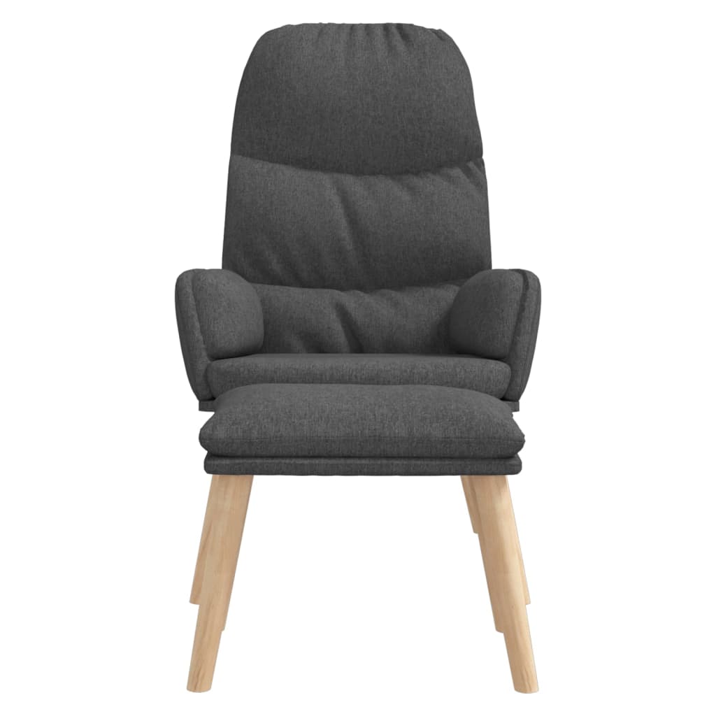 vidaXL Scaun de relaxare cu taburet, gri închis, textil vidaXL Scaun de relaxare cu taburet, gri închis, textil