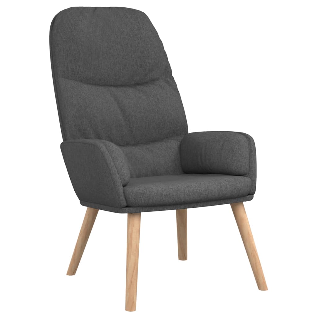 vidaXL Scaun de relaxare cu taburet, gri închis, textil vidaXL Scaun de relaxare cu taburet, gri închis, textil