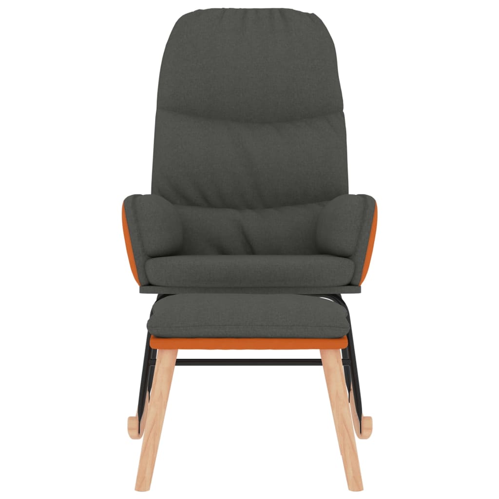 vidaXL Scaun balansoar cu taburet, gri închis, textil