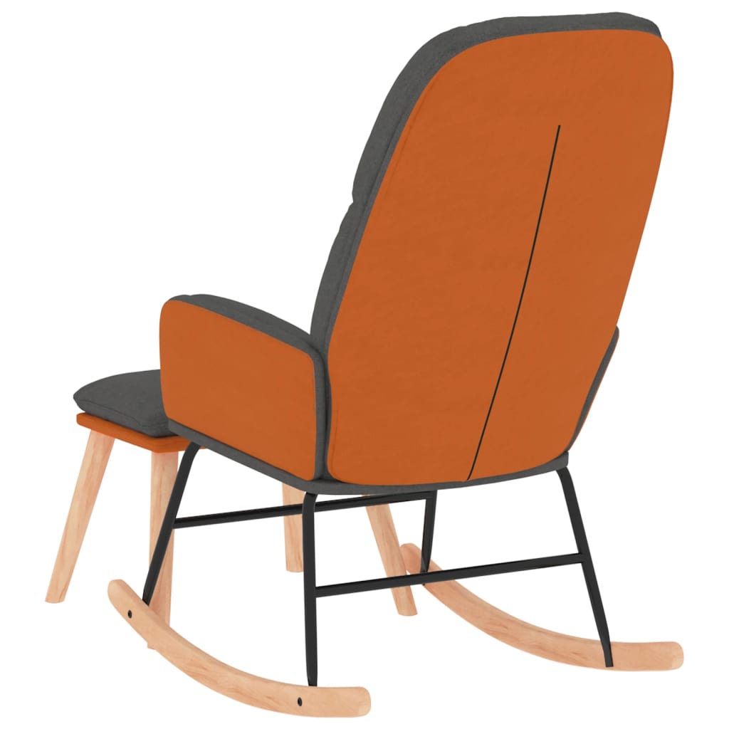 vidaXL Scaun balansoar cu taburet, gri închis, textil