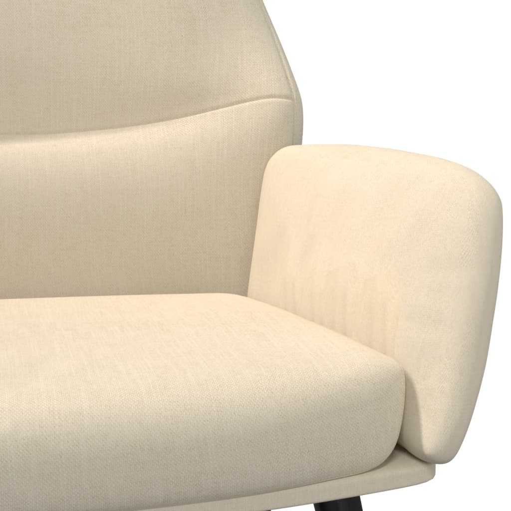 vidaXL Scaun de relaxare cu taburet, crem, textil vidaXL Scaun de relaxare cu taburet, crem, textil