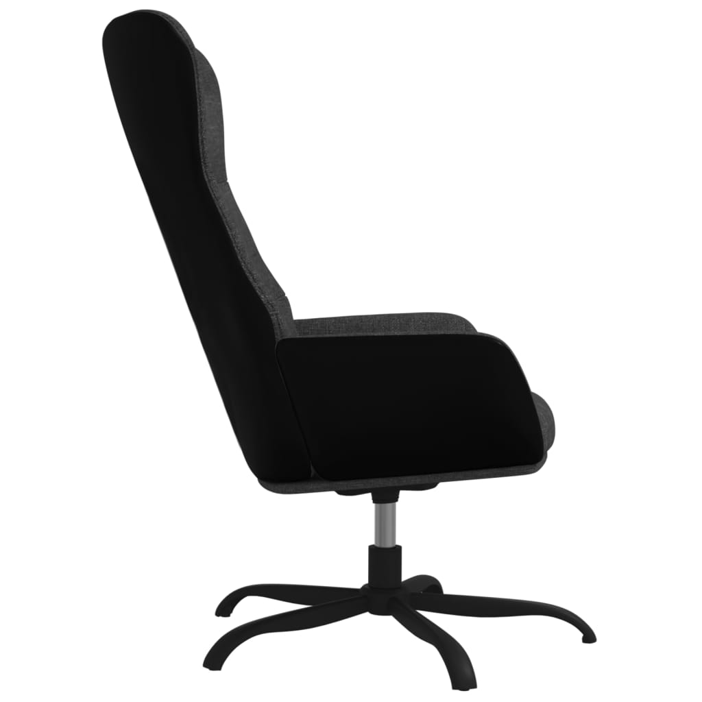 vidaXL Scaun de relaxare cu taburet, gri închis, material textil vidaXL Scaun de relaxare cu taburet, gri închis, material textil