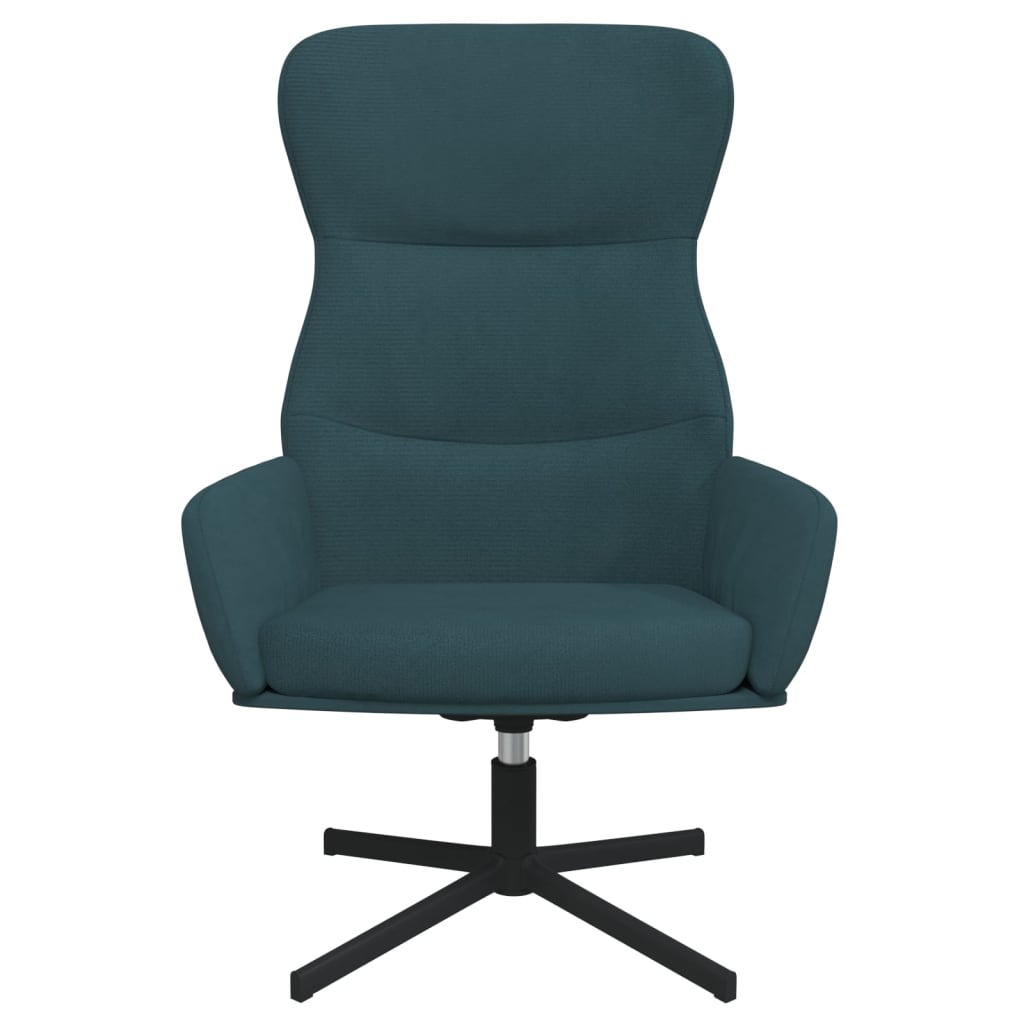vidaXL Scaun de relaxare cu taburet, albastru, catifea vidaXL Scaun de relaxare cu taburet, albastru, catifea