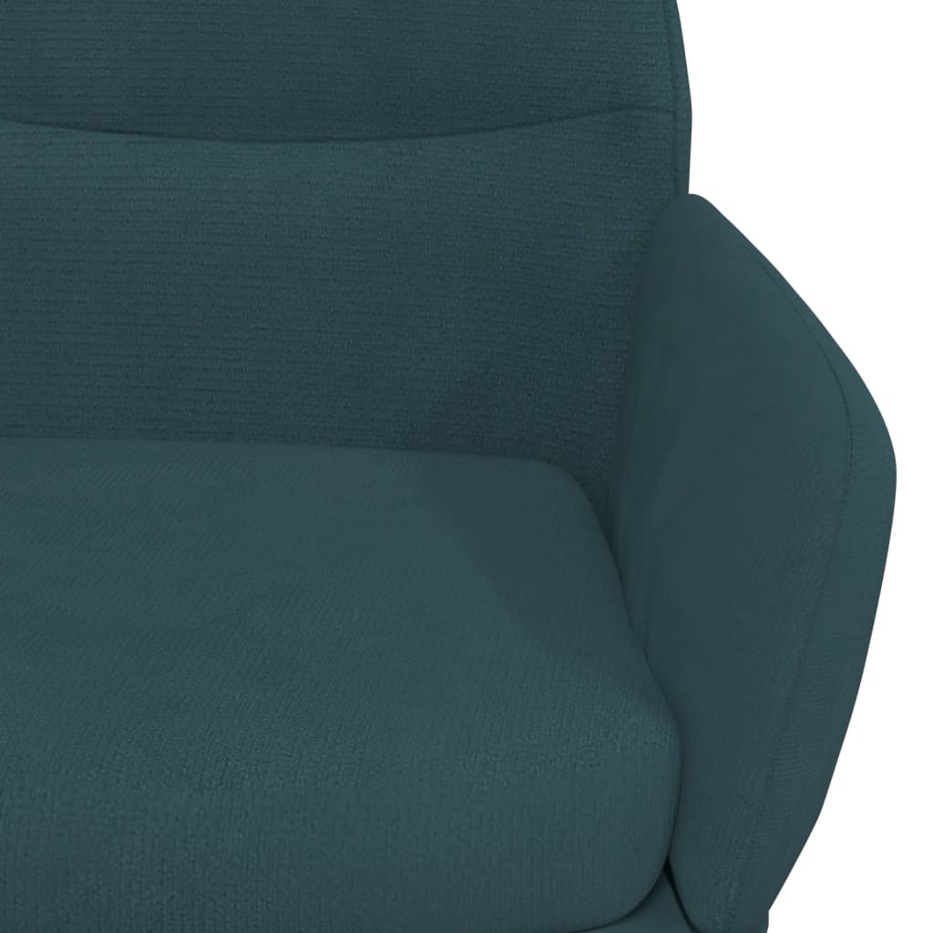 vidaXL Scaun de relaxare cu taburet, albastru, catifea vidaXL Scaun de relaxare cu taburet, albastru, catifea