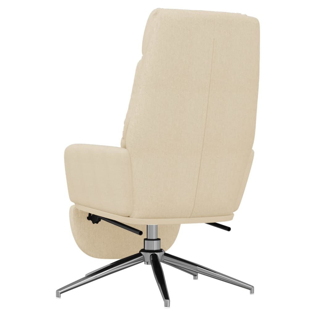 vidaXL Scaun de relaxare cu taburet, crem, material textil vidaXL Scaun de relaxare cu taburet, crem, material textil