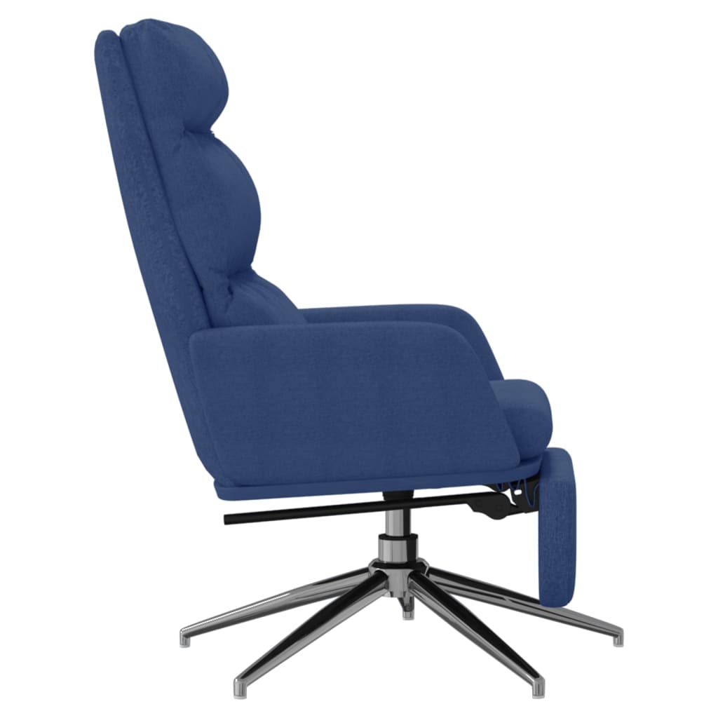 vidaXL Scaun de relaxare cu taburet, albastru, catifea vidaXL Scaun de relaxare cu taburet, albastru, catifea