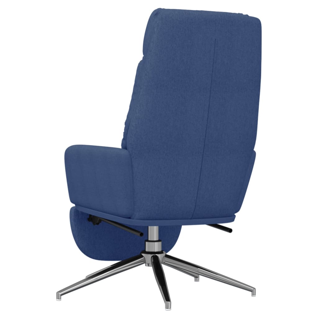 vidaXL Scaun de relaxare cu taburet, albastru, catifea vidaXL Scaun de relaxare cu taburet, albastru, catifea