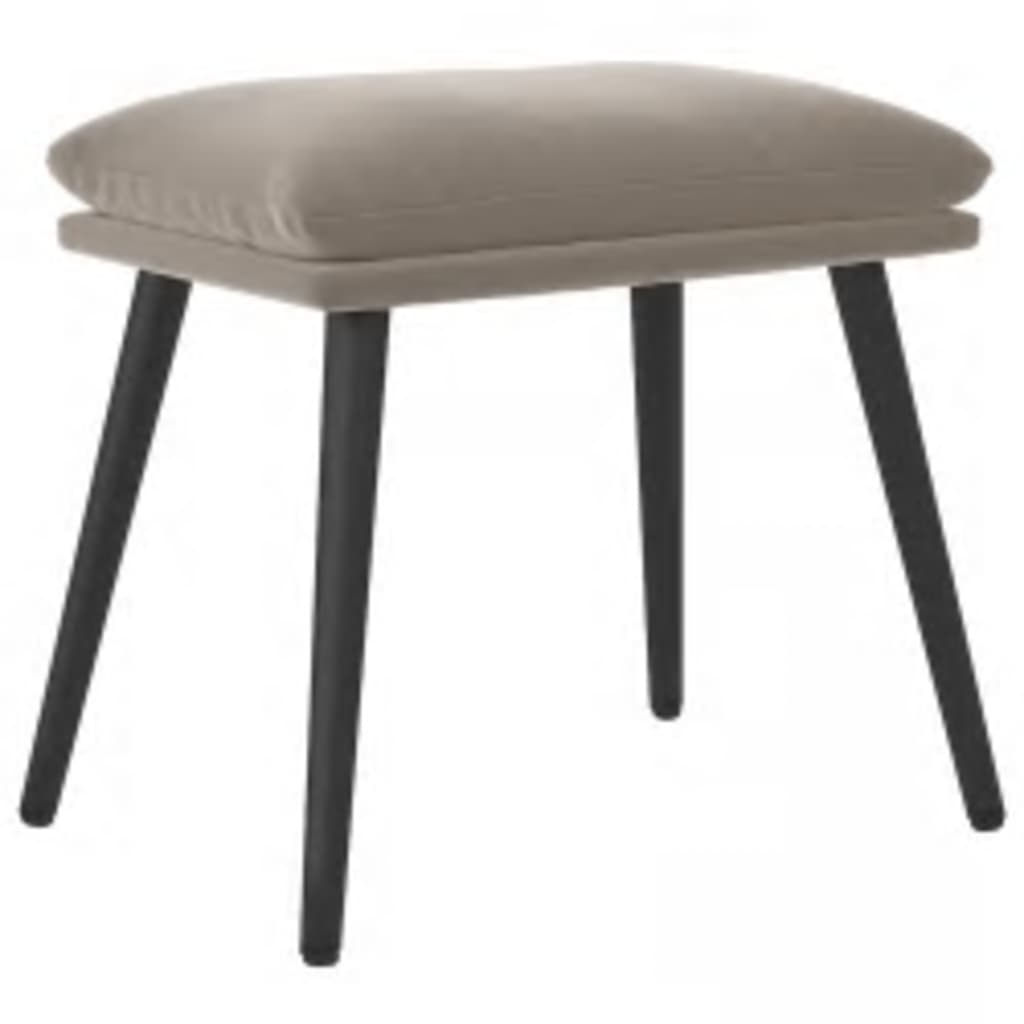 vidaXL Scaun de relaxare cu taburet, gri deschis, catifea vidaXL Scaun de relaxare cu taburet, gri deschis, catifea