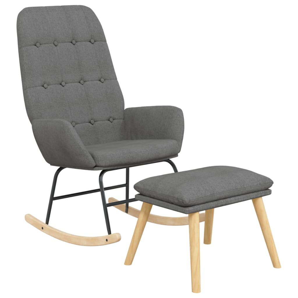 vidaXL Scaun balansoar cu taburet, gri deschis, textil vidaXL Scaun balansoar cu taburet, gri deschis, textil